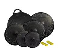platillos splash Juego De Platillos De Bajo Volumen, Color Negro, 5 Piezas: Hihats De 14", Crash De 16", Crashride De 18", Ride De 20" Y Bolsa Para Platillos, 6 Fieltros(5PCS)