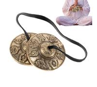 Platillos tibetanos - Campanas tiibetanas de cobre de 6,5 cm, 200 g, campanas tiibetanas Tingsha | Instrumento tradicional de meditación y yoga | Herramienta de curación de sonido espiritual para