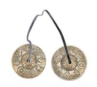 Platillos tibetanos Tingsha hechos a mano, campanas de meditación, carillones de latón propicios para yoga, sonido, curación espiritual, juego de regalo de buena suerte