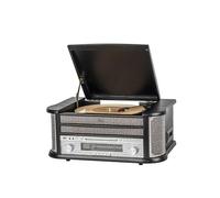 Platino Vinilo Bluetooth 5.0 - Tocadiscos Multifunción 5W RMS, CD, Cassette, FM, Grabación USB