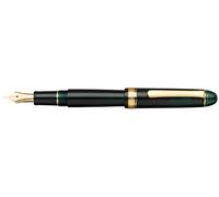 PLATINUM #3776 Century Gold Trim Laurel Green EF - Pluma estilográfica japonesa (0,24-0,28 mm, hecha a mano, pluma de oro de 14 quilates, con caja de regalo/pluma estilográfica)