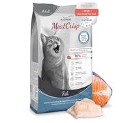 PLATINUM - Comida para gatos MeatCrisp Adult Fish del secador de carne fresca - 1,5 kg de comida para gatos seca con 82% de carne fresca - Alimento seco para gatos - Mordedura crujiente y fácil de