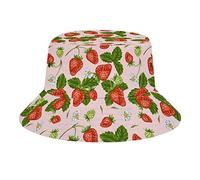 Platinum Jubilee 2022 - Sombrero de pescador con estampado retro, para playa, viajes, protector solar, para adolescentes, hombres y mujeres en general, Linda fresa 5, Talla única