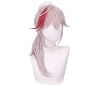Platinum Pink Mixed Red Wig For Kazuha Cosplay Genshin Impact Anime Fluffy Hair Wigs With Bangs