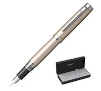 PLATINUM Procyon PNS-8000#78 - Pluma estilográfica mediana mediana, color: dorado champán, hecha a mano, con caja de regalo/pluma estilográfica