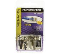 Platinum Tools 106193C RJ45 Cat6A 10 Gig Conector blindado con forro, paquete de 10