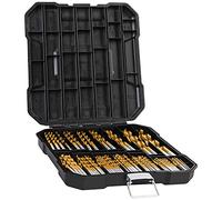 Platinumedge Juego de brocas de titanio de 99 piezas, acero de alta velocidad de 135°, tamaño de 1,5 mm a 10 mm, ideal para madera/acero/aluminio/aleación de zinc, con almacenamiento duro