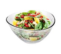PLATINUX Ensaladera de cristal para frutas, cuenco triangular, 2 L, cuenco de cristal, cuenco para servir, grande XXL, cuenco de postre