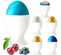 PLATINUX Juego de 6 hueveras de cristal blanco, soporte para huevos, desayuno, brunch Egg-Cup de 35 ml