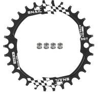 Plato 30T 104 BCD FOMTOR 30T Plato estrecho ancho con 4 pernos para bicicleta de carretera, bicicleta de montaña, bicicleta BMX MTB Fixie (negro)