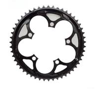 Plato 52T 110BCD para bielas de bicicleta de carretera, construcción de | 2 mm de grosor, acabado negro, agujero de perno de 10 mm, construcción de calidad para velocidad y n carreteras