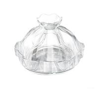 Plato acrílico para dulces con tapa, tarro de almacenamiento transparente, azúcar transparente, 16,6 cm, diseño a prueba de fugas, recipiente transparente para aperitivos para uso en encimera de