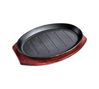Plato antiadherente para freír carne con forma ovalada Teppanyaki para cocinar en la cocina, 8 pulgadas