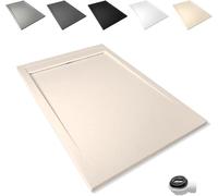 Plato Antideslizante 70x160cm Ducha - Resina Resistente a Agentes Químicos - Antibacteriano - Incluye Rejilla Desagüe y Válvula Sifón