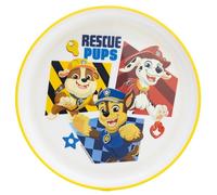 Plato infantil reutilizable bicolor con base antideslizante de La Patrulla Canina
