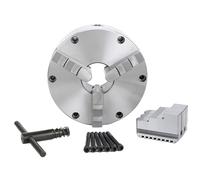 Plato Autocentrante De 3 Garras Con Montaje Frontal De 6 Tornillos K21-200/250 Con 3 Piezas De Garras Reversibles, Montaje De Cono Corto, Para Torneado Manual Y CNC(K21-200 M8)