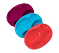 Plato boon sin askis no askid dividido prpura/azul/rosa (paquete de 3)