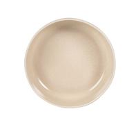 Plato con borde alto de gres beige