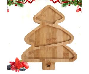 Plato con forma de árbol de Navidad - 0.43 pulgadas para celebrar comidas imprescindibles, platos para servir Navidad, plato de cerámica para el padre de Navidad, vajilla de