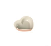 Plato con forma de corazón de grado alimenticio que combina fibra de grano y polipropileno para servir salsas, condimentos y verduras sazonadas, para mini taza de aderezo de ensalada (beige claro)