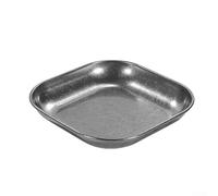 Plato cuadrado vintage de acero inoxidable 304 retro plato de cena bandeja para servir patatas fritas, pollo, aperitivos, frutas y postres grises (13 cm)