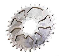 Plato de 3 mm de desplazamiento de 3 pernos para bicicletas de montaña hecho de aleación de aluminio y clasificado para uso de 8 velocidades a 12 velocidades (32T plateado)