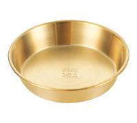 Plato de acero inoxidable 304 para salsa, cuenco redondo dorado de estilo asiático para encurtidos y patatas fritas, plato apilable sin costuras para servir cocina comedor (dorado, 13 cm)