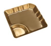 Plato de acero inoxidable para patatas fritas, platos irrompibles, platos para servir aperitivos, bandeja para cenar (cuadrado dorado)