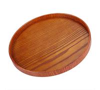 Plato de Agua, Bandeja de Madera para Servir té, Bandeja Redonda de Madera para Servir, Plato de Madera, Platos para Servidor de Comida y té, Plato para Bebidas y Agua (24cm/9,4