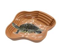 Plato de agua para tanque de reptiles, plato de alimentación de dragón barbudo | Accesorios de hábitat de reptiles con rampa para salamandra, dragón barbudo, lagarto, rana, serpiente,