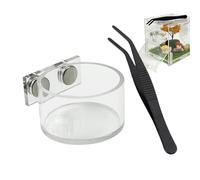 Plato de Alimentación para Arañas Saltarinas - Bol de Agua con Encerramiento Magnético para Recintos,Plato de Comida Magnético para Arañas Saltarinas,para Mantis, Tarántulas, Jaulas, Casas y Pequeños