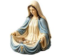 Plato de almacenamiento religioso - Cuenco decorativo para llaves de la Virgen María, elegante bandeja organizadora, acento funcional inspirado en la fe | Mujeres Hombres Coleccionistas Dormitorio Sal