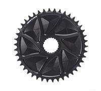Plato de aluminio 44T para uso de grava E-Bike (negro) | Aluminio 7075-T6, dientes anchos estrechos, seguridad anticaídas, ajuste de montaje directo, 42 dientes