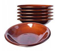 Plato de arcilla KADAX con capa de cerámica, plato de comedor, profundo, 23 c...