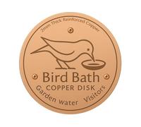 Plato de baño de cobre para pájaros con soporte de 3 puntos, purificador de agua físico. Hecho de cobre duradero, evita el crecimiento de algas. Ideal para baños de pájaros al aire libre, cuencos y