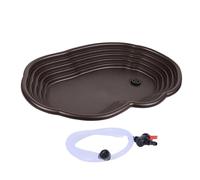 ＡＷＨＡＯ Plato de baño para Reptiles, Plato de alimentación para Piscina con rampa, Plato de Agua para Tortugas, Suministros para Mascotas, baño semiacuático, Drenaje de Manguera
