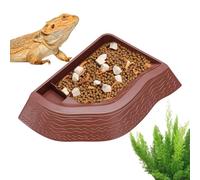 Plato De Baño Reptiliano-Cuenco De Agua Tortuga Con Diseño Antielevador | Bandeja Alimentaria Y Remojadora Para Terrario, Plataforma De Crianza Para Tortugas Pequeñas, Geckos, Anfibios, Accesorios