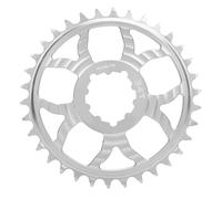 Plato de bicicleta 34T 7075 Aleación de aluminio Diente positivo negativo Rueda dentada redonda GXP Bicicletas de carretera Componente de ciclismo de alto rendimiento, liviano y (Plata)