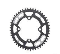 Plato de bicicleta 44-52T compatible con bielas 104BCD, aleación de aluminio, agujero de clavo sin ranuras, fácil instalación para MTB de 8, 9, 10, 11 velocidades, negro, varios tamaños (48T)