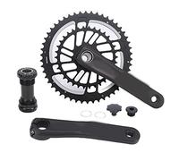 Plato de cadena de montaje directo y bielas huecas, juego de bielas para bicicleta con protector del plato, juego de bielas de aleación de aluminio de corte de precisión para (50/34T (incluido el eje