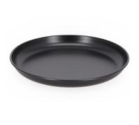 Plato de campamento, 7 pulgadas, acero inoxidable 304 sin revestimiento, ligero, apilable, utensilios de cocina para exteriores para senderismo y picnic (6 pulgadas, negro)