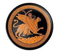 Plato de cerámica pintado a mano con diseño de God Apolo Riding Griffin