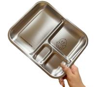 Plato de comedor con compartimento de acero inoxidable, bandeja dividida para alimentos y adultos (pato)