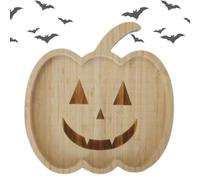 Plato de comida de Halloween de madera, fantasma, calabaza, platos decorativos para servir