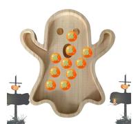 Plato de comida de Halloween de madera, fantasma, calabaza, platos decorativos para servir