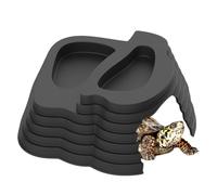 Plato de comida de tortuga - para beber profundo fácil de limpiar, 4 x 13 x 6 cm, soporte de esquina de gran estabilidad | decorativo para acuario para dragón barbudo, escorpión
