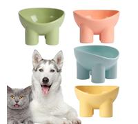 Plato de comida para gatos, cuencos de alimentación para gatos, elefante de pierna gato dishes 4 piezas cuenco de comida sin skid inclinado comedor de perro elevado para mascotas