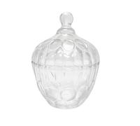 Plato de cristal transparente de 260 ml con tapa de cristal, cuenco de caramelo, tarro de buffet decorativo para azúcar, cocina, alimentos, galletas, joyero, tarro de encimera