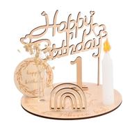 Plato de Cumpleaños Personalizado de Madera, Candelabro de Cumpleaños de Madera, Plato de Cumpleaños de Madera con Portavelas, Jarrón, Números de Madera del 0 al 9, Placa de Cumpleaños Personalizada
