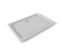 Plato de Ducha Acrílico 100x120 cm Blanco| Textura Pizarra Antideslizante | Extraplano 5 cm | - Incluye válvula y rejilla | Moments of Glass